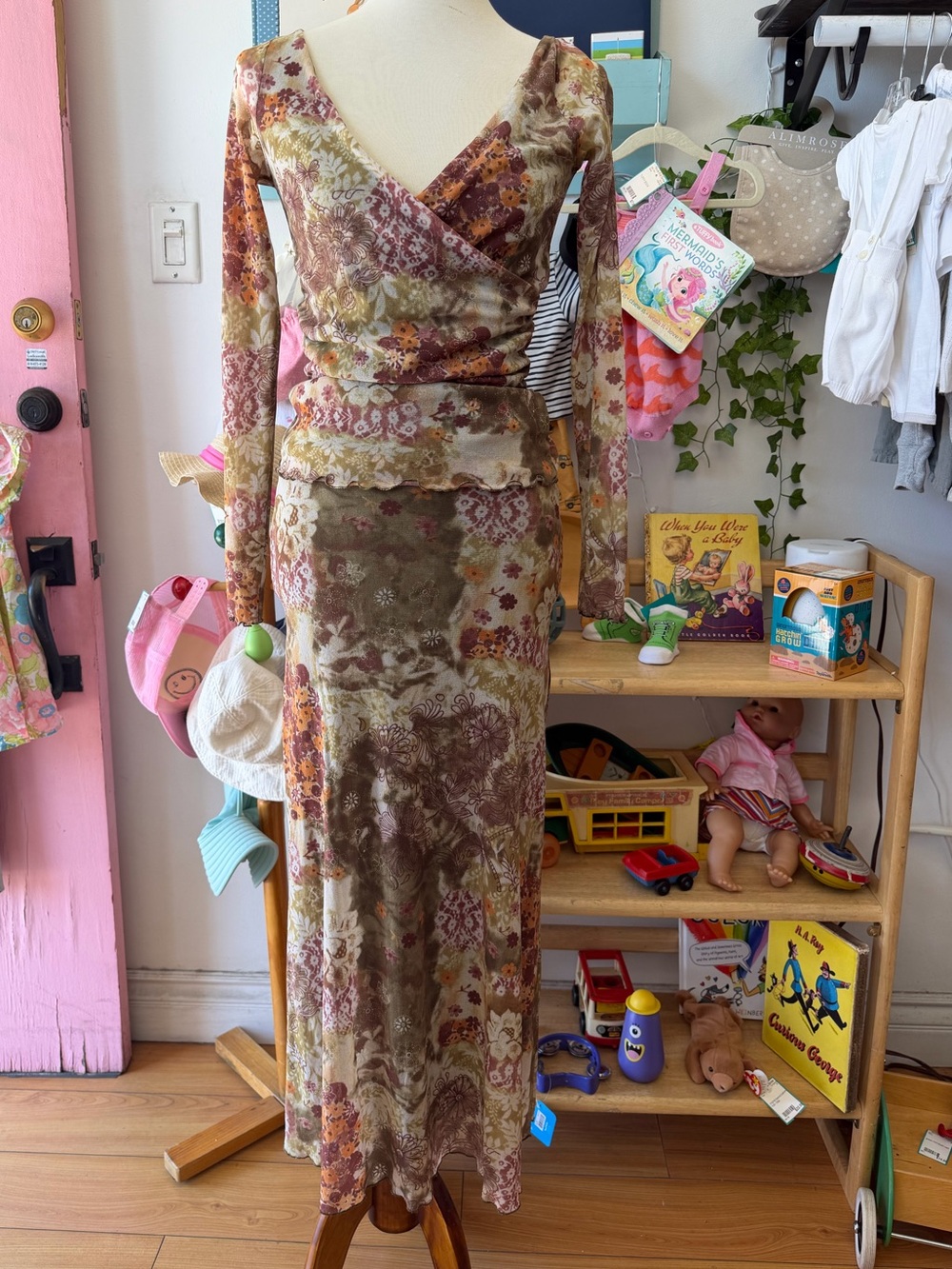 Vintage Y2K mesh skirt set